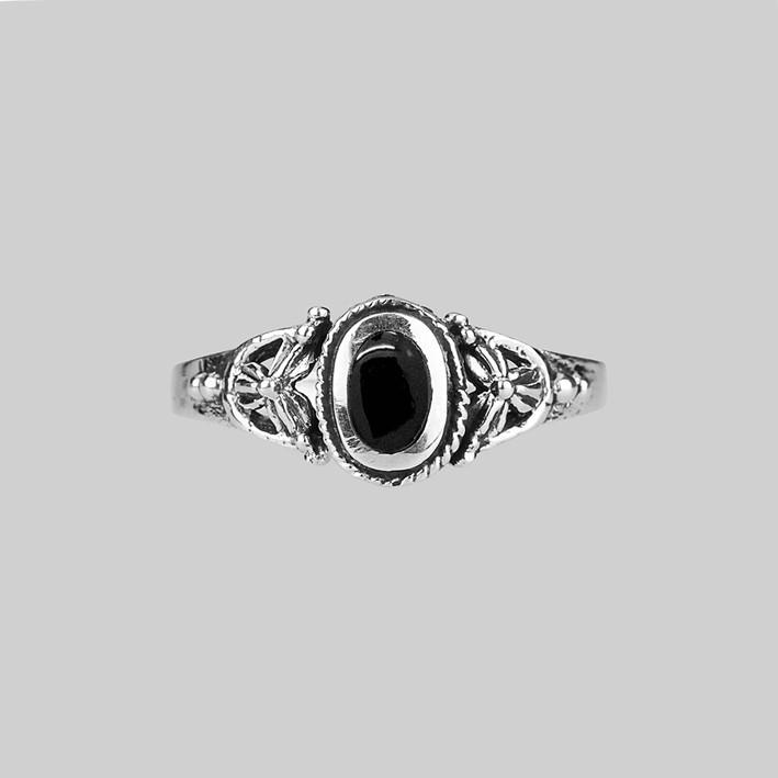 Ring - DARK SOUL. Detailed Onyx Silver Ring
