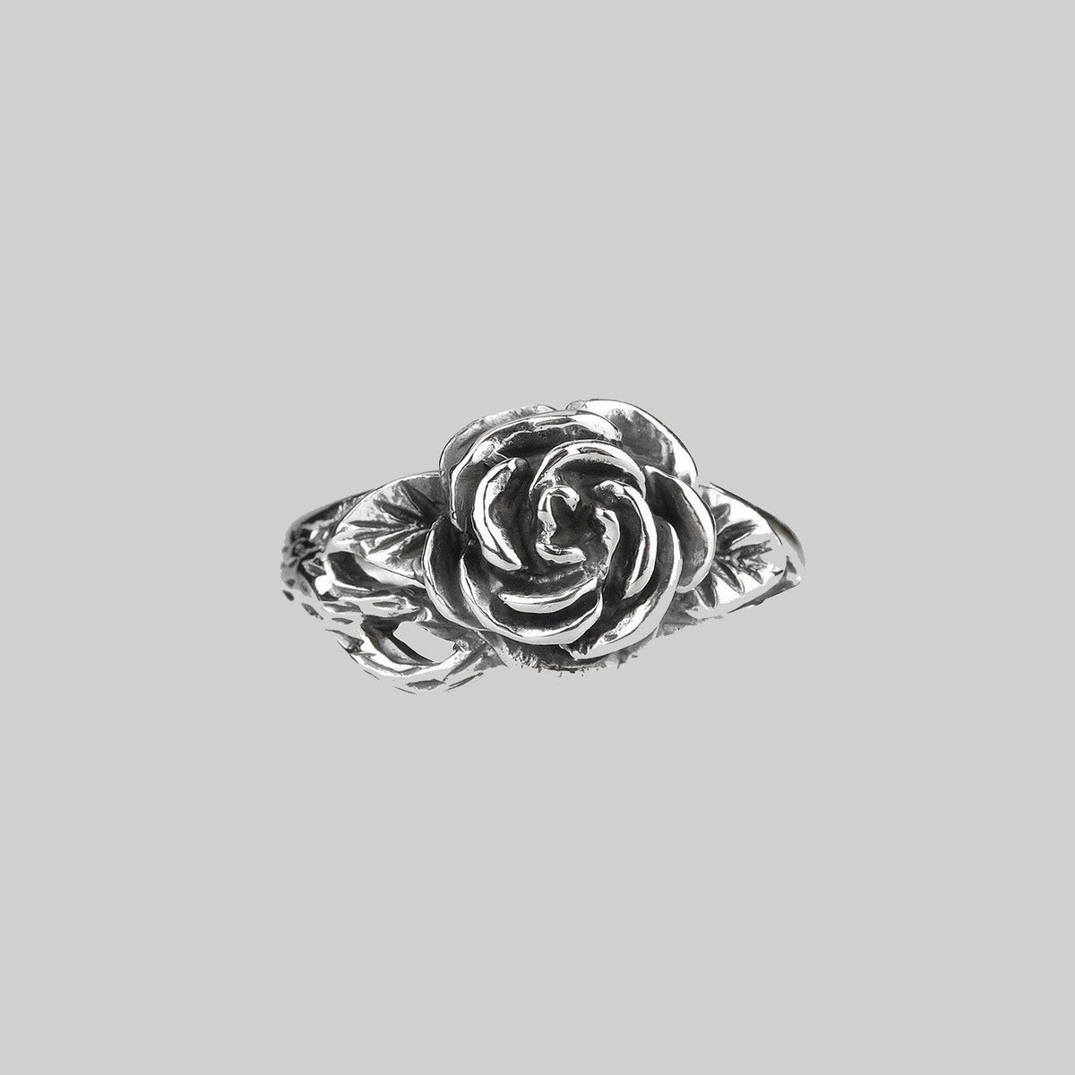 DEATHLY ROSE. Flourishing Rose Silver Ring