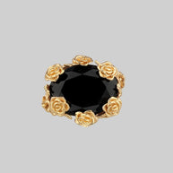 large gemstone ring with flowers