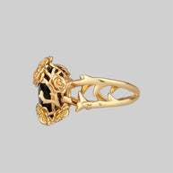 gold detailed floral ring