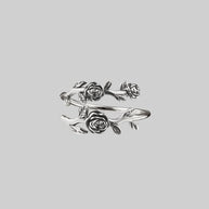 sterling silver detailed roses ring