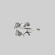 wraparound floral ring silver