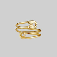 gold safety pin ring