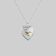 glass heart necklace mariner chain