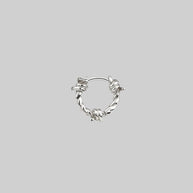 mini hoop earring silver barbed wire 