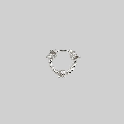 SURVIVAL. Symbolic Barbed Wire Clicker Hoop Earrings - Gold