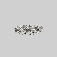 detailed ornate silver ring
