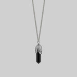 Black agate and silver necklace