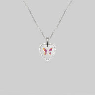 iridescent butterfly necklace silver