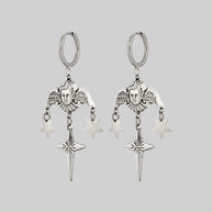 FLORENTINA. Cherub & Stars Drop Earrings - Silver