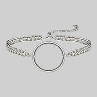 thick silver choker with ring