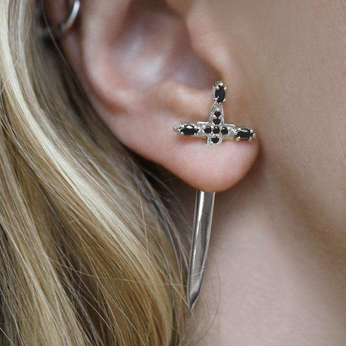 gemstone dagger earring