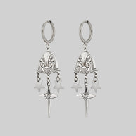 silver dangly celestial earrings