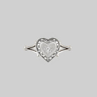 silver romantic heart ring 