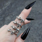 silver detailed gemstone ring 