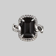 black spinel snake ring