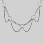 CHANGE OF HEART. Pierced Chain Drop Choker - Silver