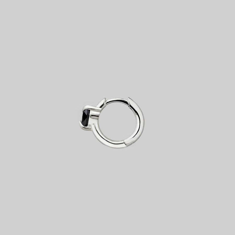 mini heart hoop earring silver