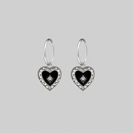 black heart hoop earrings