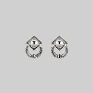 detailed silver door knocker earrimgs