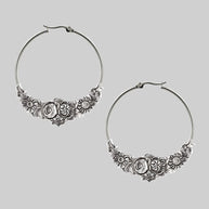large floral hoop earrings