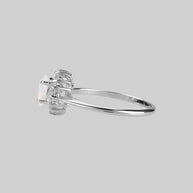 silver opal gemstone cluster ring 