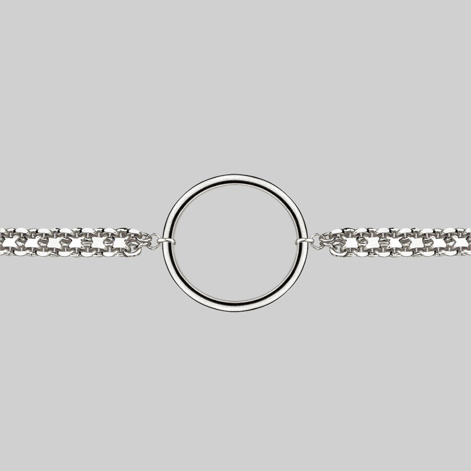 silver ring choker necklace