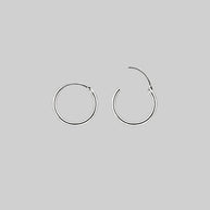 SABBATH. Single Silver Hoop Earring with Cross Charm
