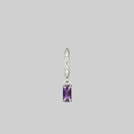 amethyst gemstone hoop earring silver