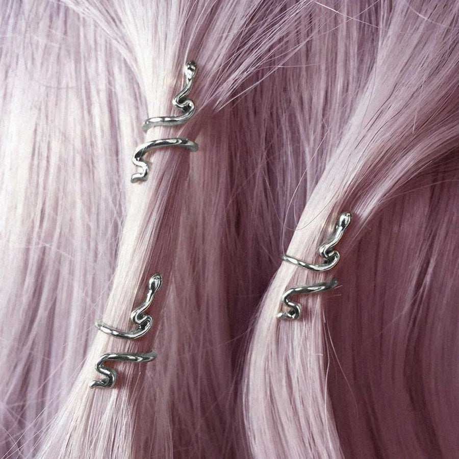 MARTHA. Snake Hair Twists Silver REGALROSE