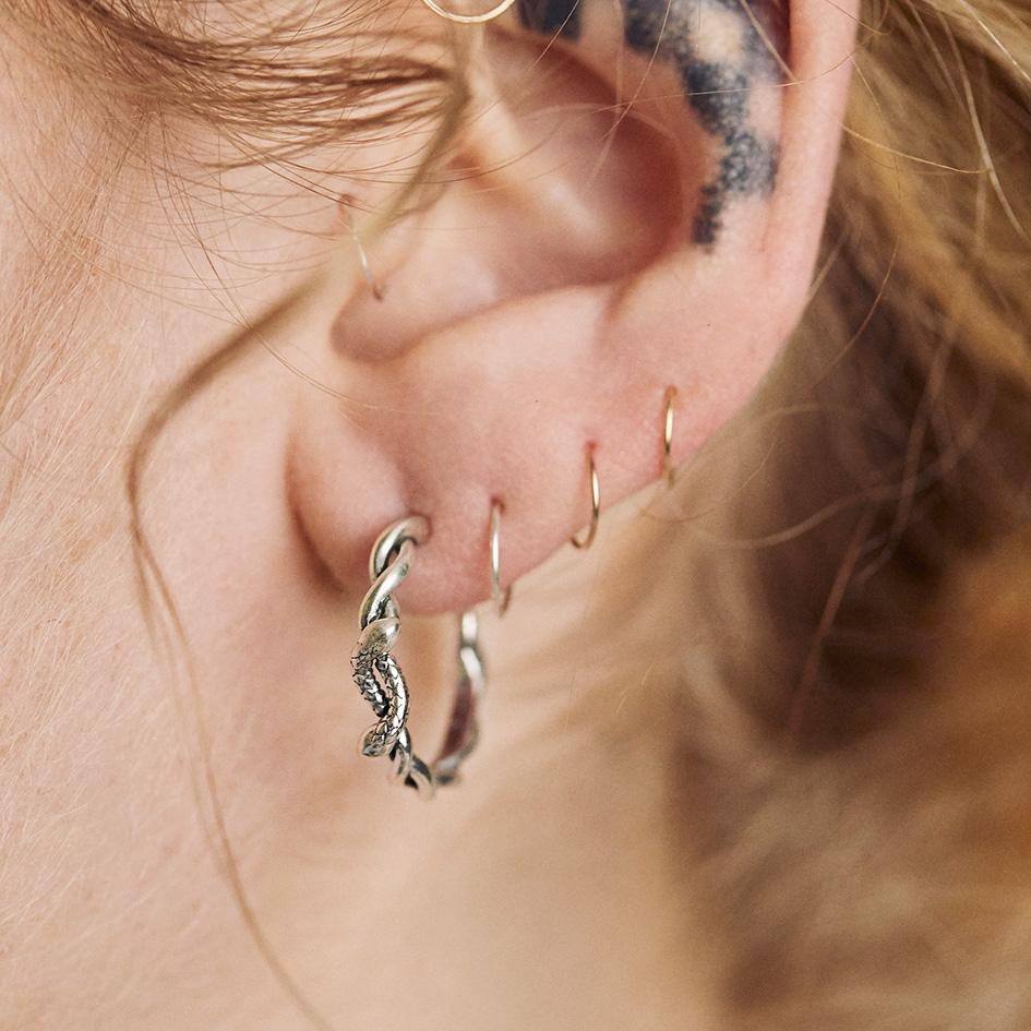 Double Headed Snake Twist Hoop Earrings