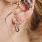 Double Headed Snake Twist Hoop Earrings