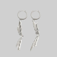 statement silver butterfly hoop earrings