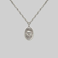 silver sun pendant necklace