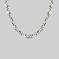 chunky braid chain collar silver