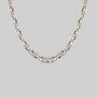 chunky braid chain collar silver