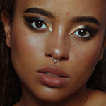 simple opal gemstone septum ring hoop