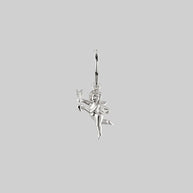 cherub angel hoop earring silver