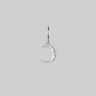 single crescent moon charm earring