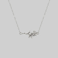 silver single rose necklace 