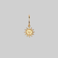 single sun charm hoop earring 