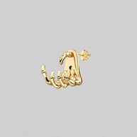skeleton hand helix earrings gold