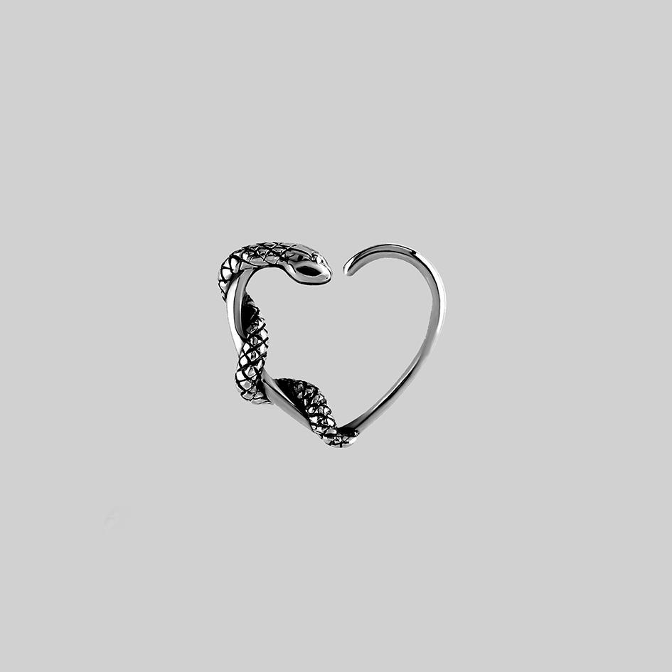 Daith heart snake ring