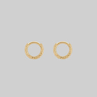 snake skin textured hoop earrings gold