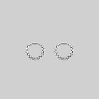 snake skin textured hoop earrings silver