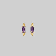 snake skin gold hoop amethyst earrings