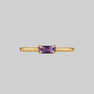 snake skin ring with amethyst gemstone