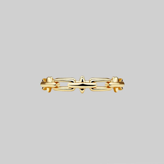 LUCIA. Spiked Chain Ring - Gold