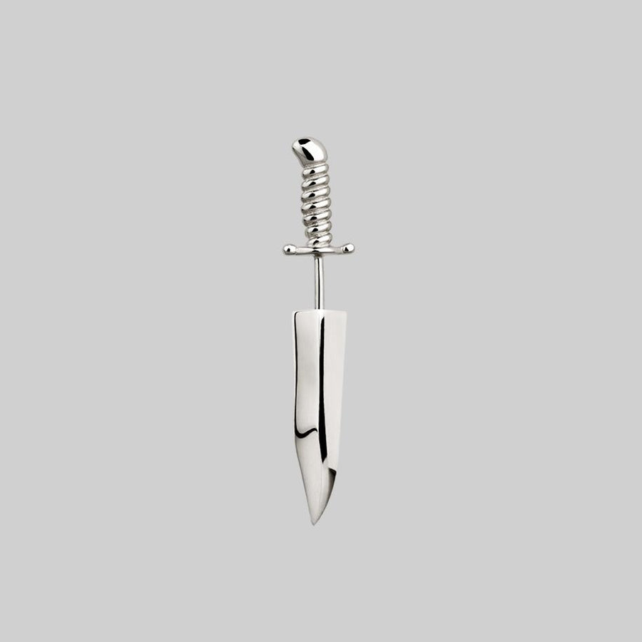 sterling silver knife stud earring 