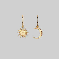 mismatch sun and moon hoop earrings